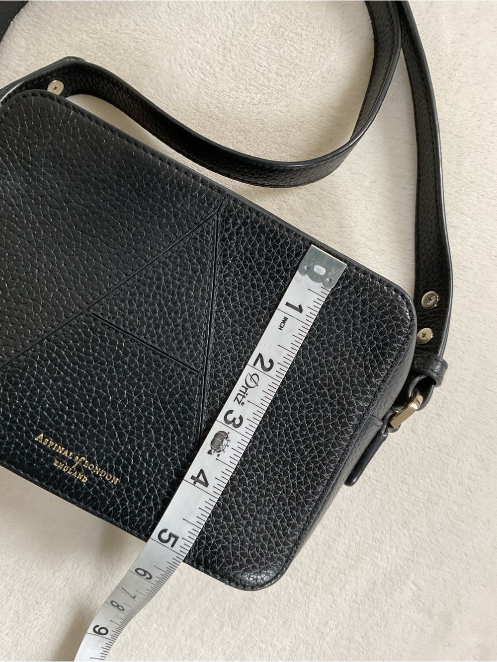 Aspinal of London Camera A Bag Black Pebble Leather Crossbody - Picture 15 of 16